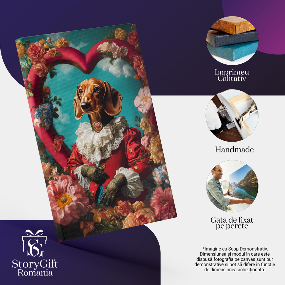  Tablou Canvas Personalizat Conte În Flori Colorate De Valentine's DayMarime 40x25CM [4]