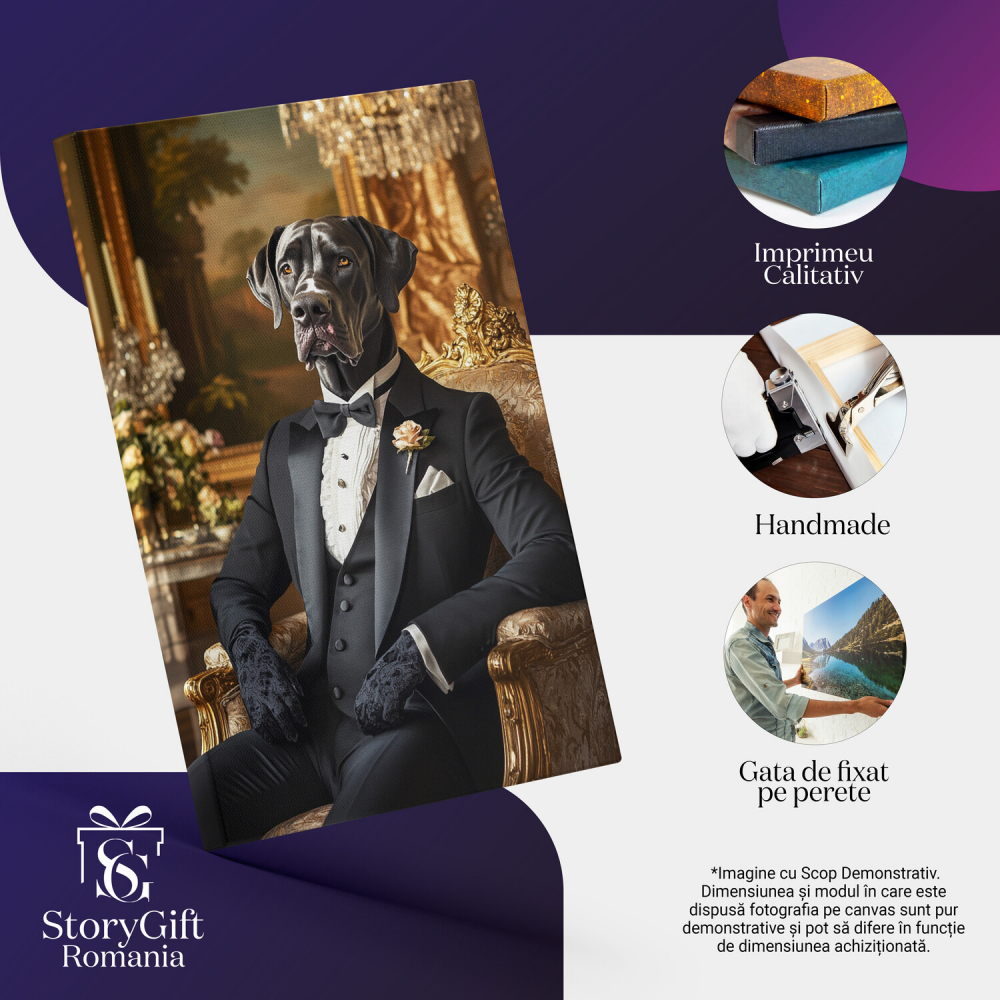  Tablou Canvas Personalizat Conte Pe Tron Cu Mănuși De DantelăMarime 140x90CM [4]