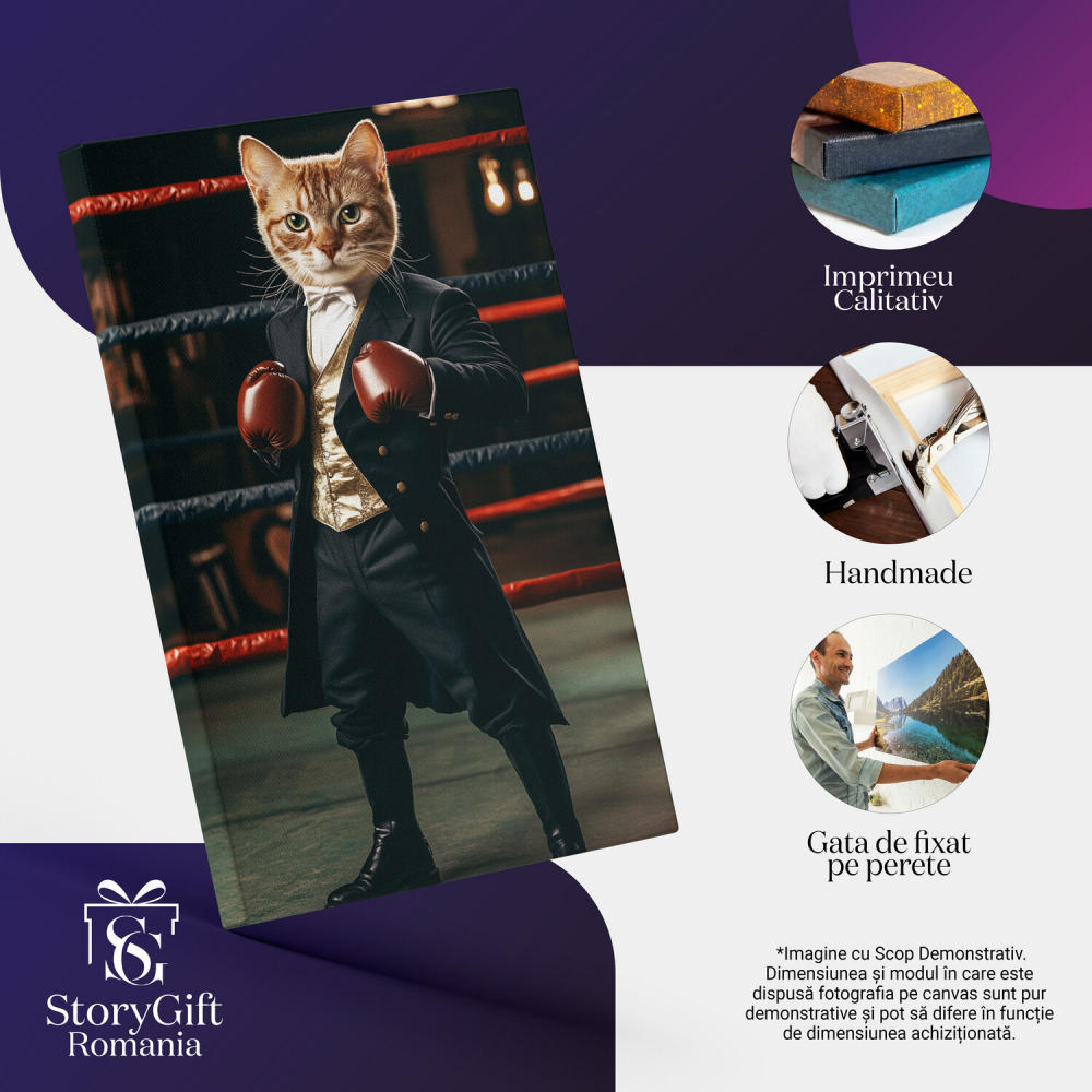  Tablou Canvas Personalizat Conte Regal În Ring Cu Mănuși De BoxMarime 40x25CM [4]