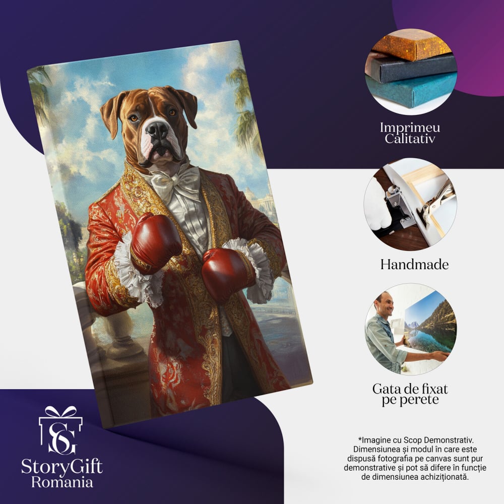  Tablou Canvas Personalizat Conte Regal Cu Mănuși De Box RoșiiMarime 40x25CM [4]