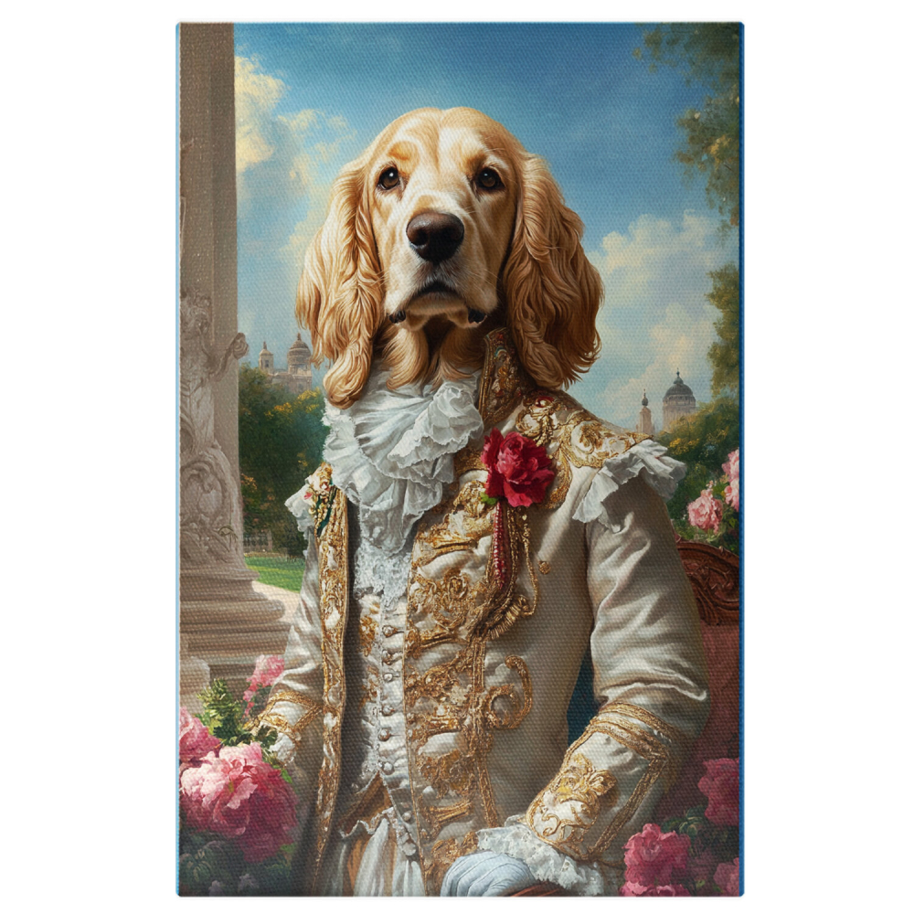  Tablou Canvas Personalizat Conte Regal În Curtea Palatului Cu Jachetă AurieMarime 140x90CM [1]