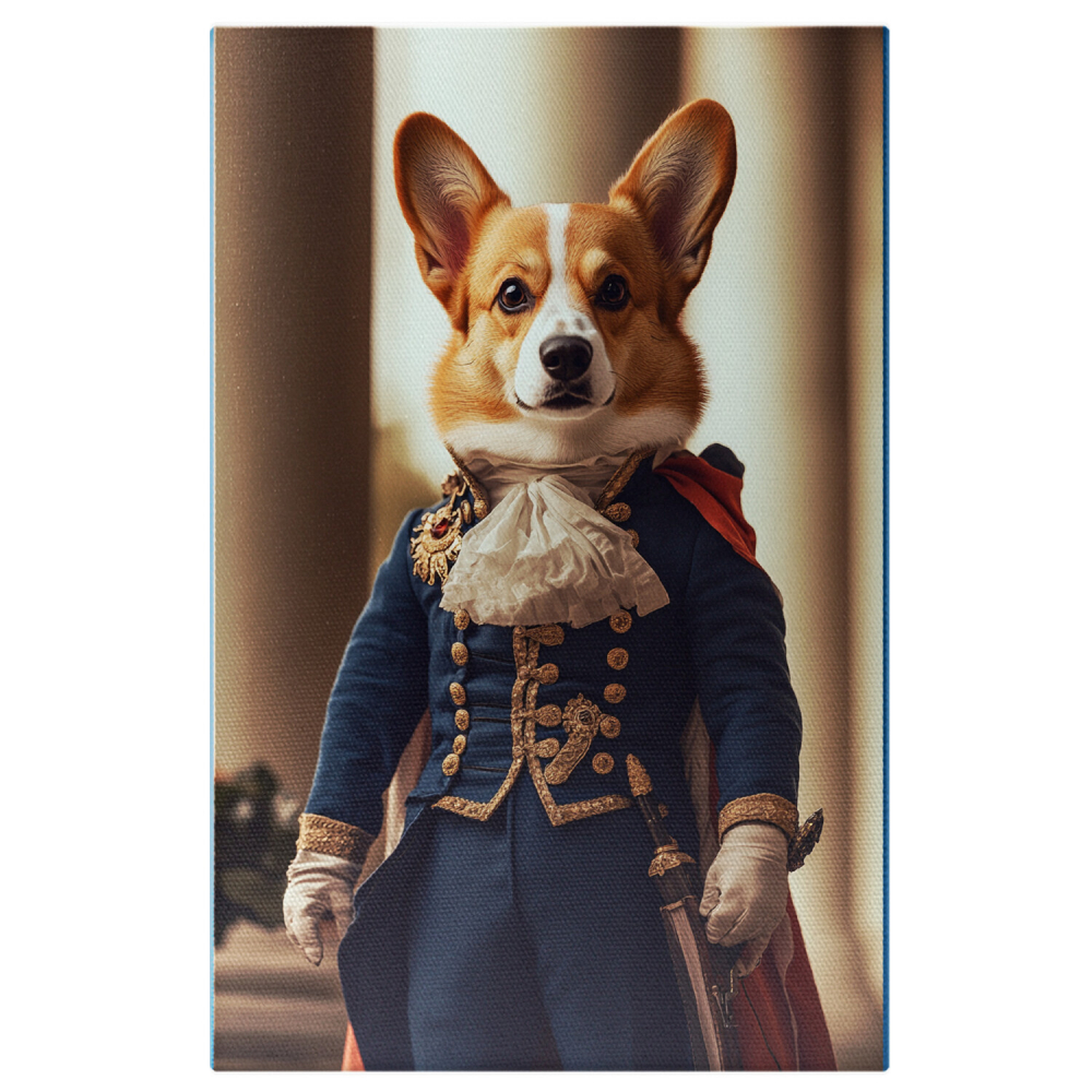  Tablou Canvas Personalizat Conte Regal În Ținută Albastră Cu Detalii AuriiMarime 40x25CM [1]