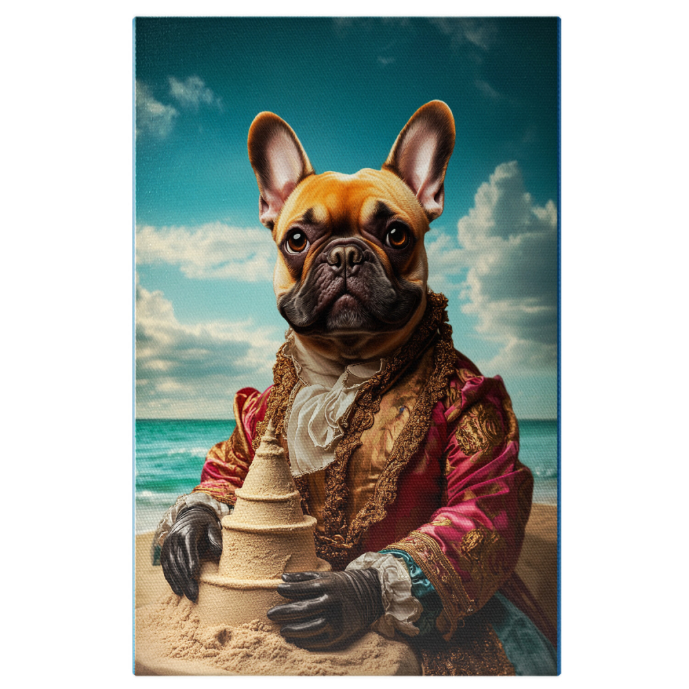 Tablou Canvas Personalizat Conte Regal pe Plajă Construind Castele de NisipMarime 40x25CM [1]