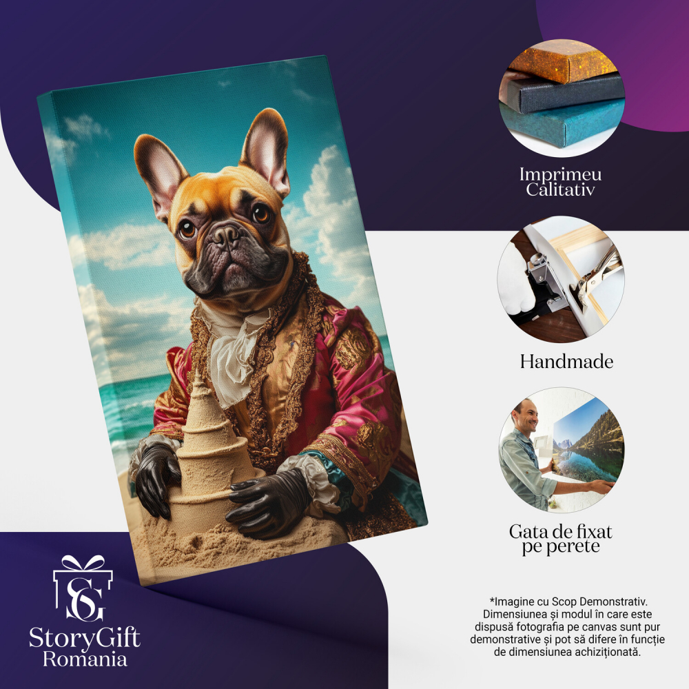 Tablou Canvas Personalizat Conte Regal pe Plajă Construind Castele de NisipMarime 40x25CM [4]