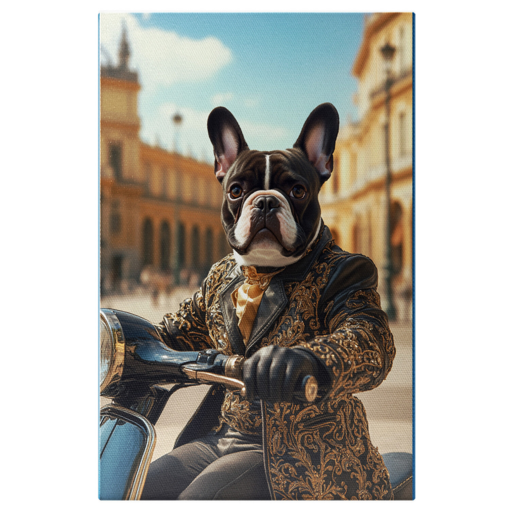  Tablou Canvas Personalizat Conte Regal Pe Scuter Negru În EuropaMarime 40x25CM [1]