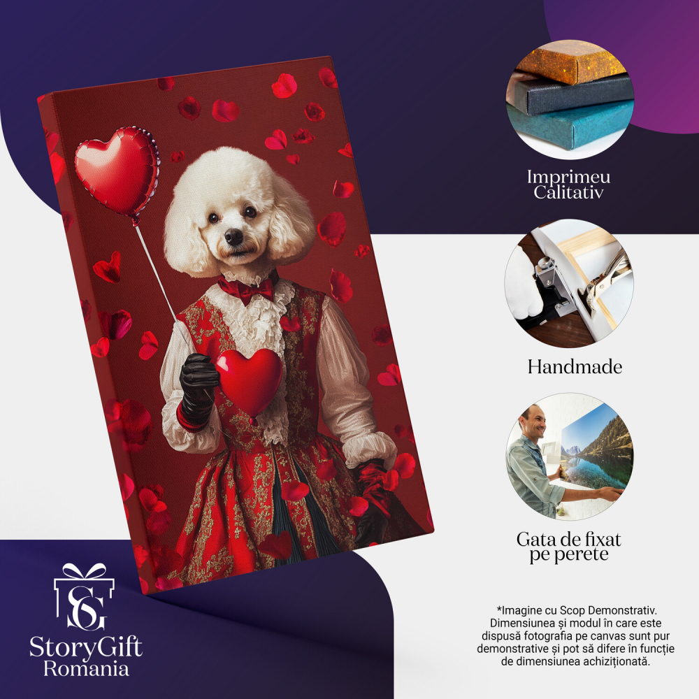  Tablou Canvas Personalizat Contesa Regală Cu Balon În Formă De InimăMarime 40x25CM [4]