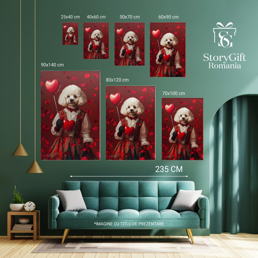  Tablou Canvas Personalizat Contesa Regală Cu Balon În Formă De InimăMarime 40x25CM [6]