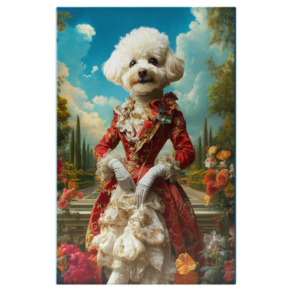 Tablou Canvas Personalizat - Animal Contesă în Rochie Roșie în Grădină
Marime 40x25CM [1]