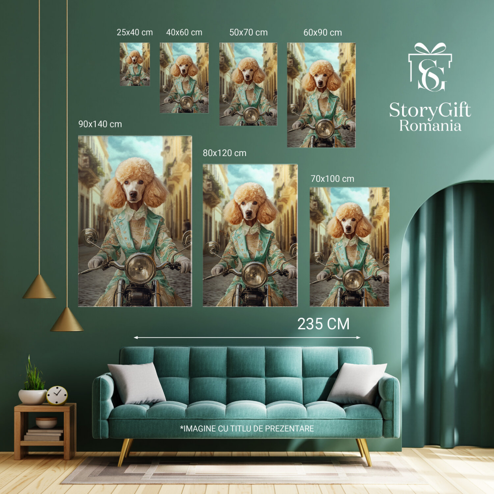  Tablou Canvas Personalizat Contesă Pe Motor Vintage În EuropaMarime 40x25CM [6]