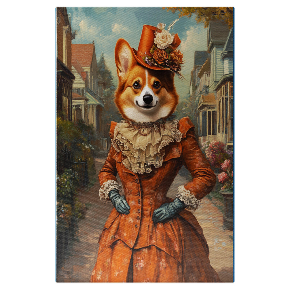  Tablou Canvas Personalizat Contesa Regală Cu Sacou Și Palarie RoșieMarime 70x50CM [1]