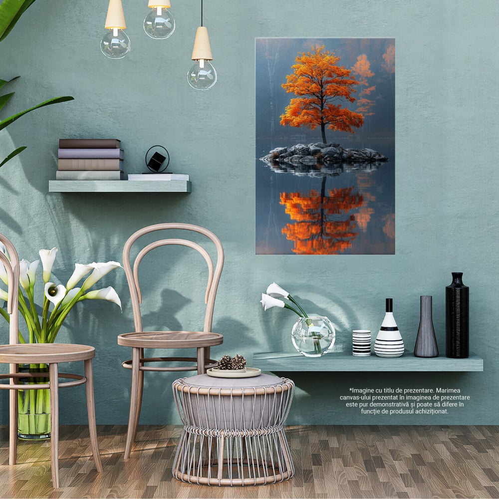 Copac Portocaliu în Mijlocul Oceanului Tihnit - Paradisul Insular, Marime 40x25CM [3]