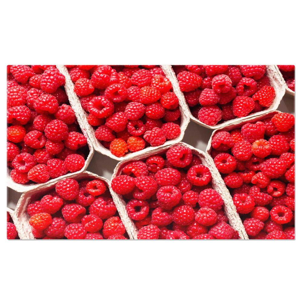 Tablou Canvas: Coș cu Zmeură Proaspăt Culeasă - Bio și Delicioasă, Marime 40x25CM [1]