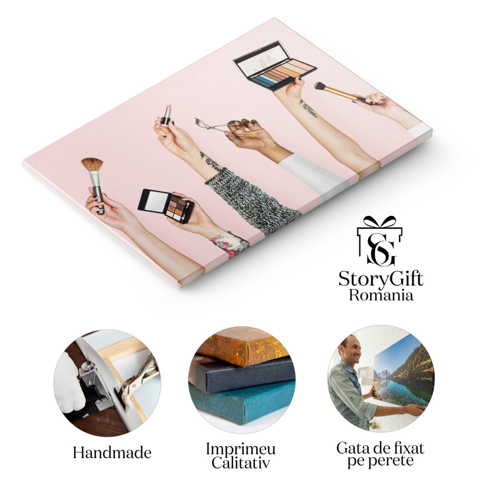 tablouri de perete, artă multiculturală, produse de beauty, artă de salon, frumusețe globală, produse cosmetice, culturi diverse, decorare spații beauty, arta cosmeticelor, tablou de inspirație multiculturală, Marime 40x25CM [2]