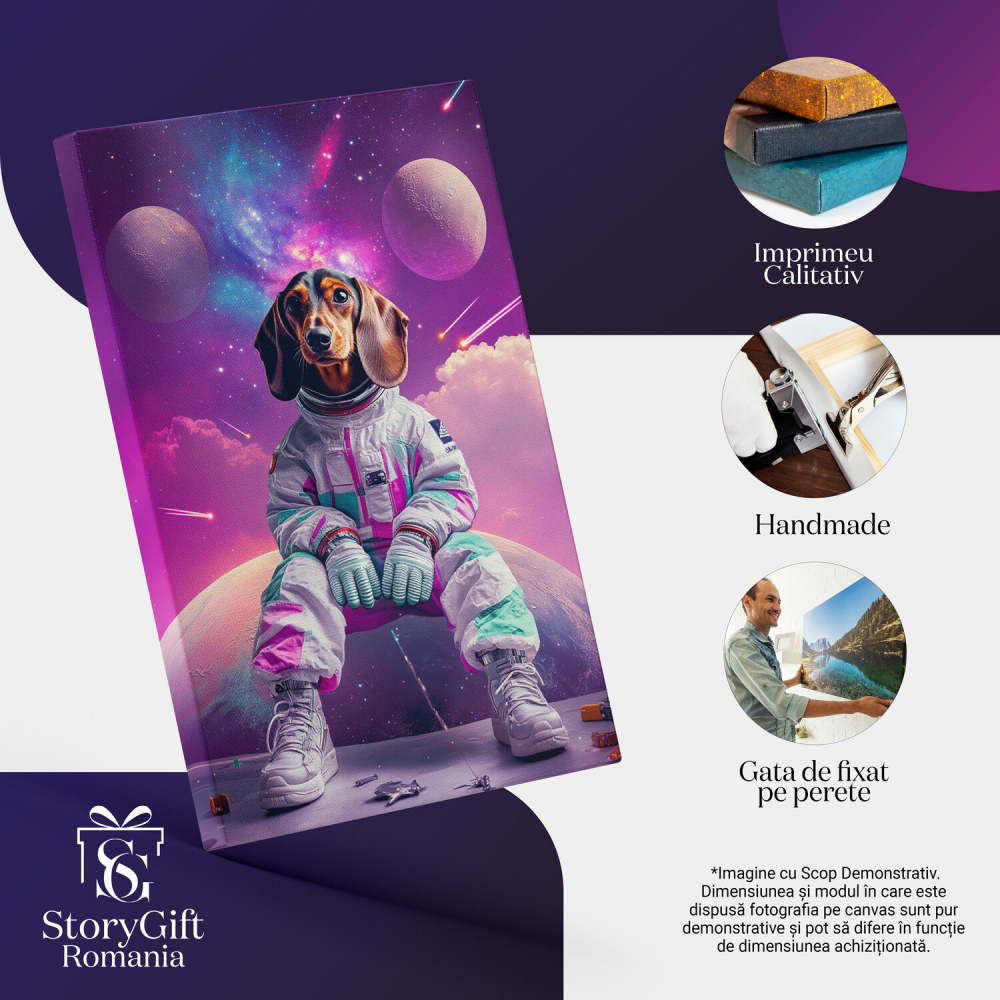 Tablou Canvas Personalizat - Animal în Costum de Astronaut în Calea Lactee
Marime 40x25CM [4]