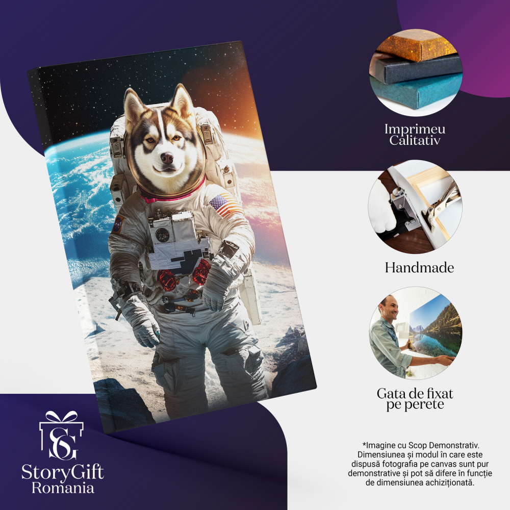 Tablou Canvas Personalizat Astronaut În Spațiu Fata Planetei Terra
Marime 40x25CM [4]