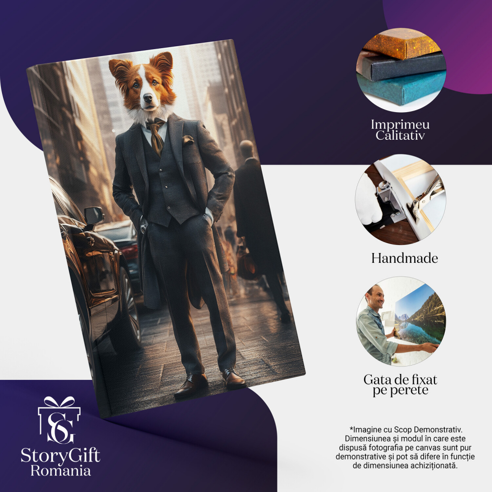 Tablou Canvas Personalizat Costum Elegant Cu Cravată PortocalieMarime 40x25CM [4]