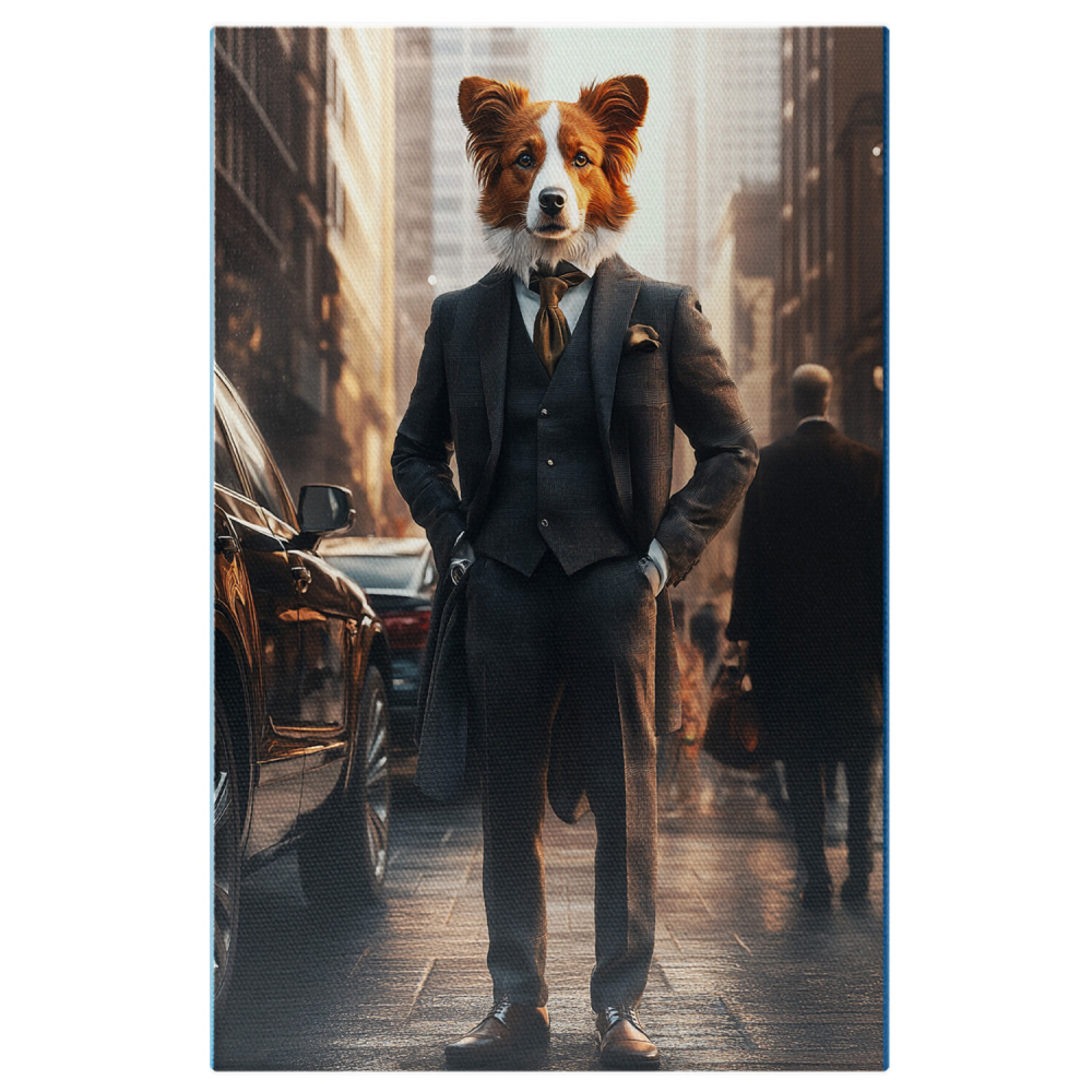  Tablou Canvas Personalizat Costum Elegant Cu Cravată PortocalieMarime 40x25CM [1]