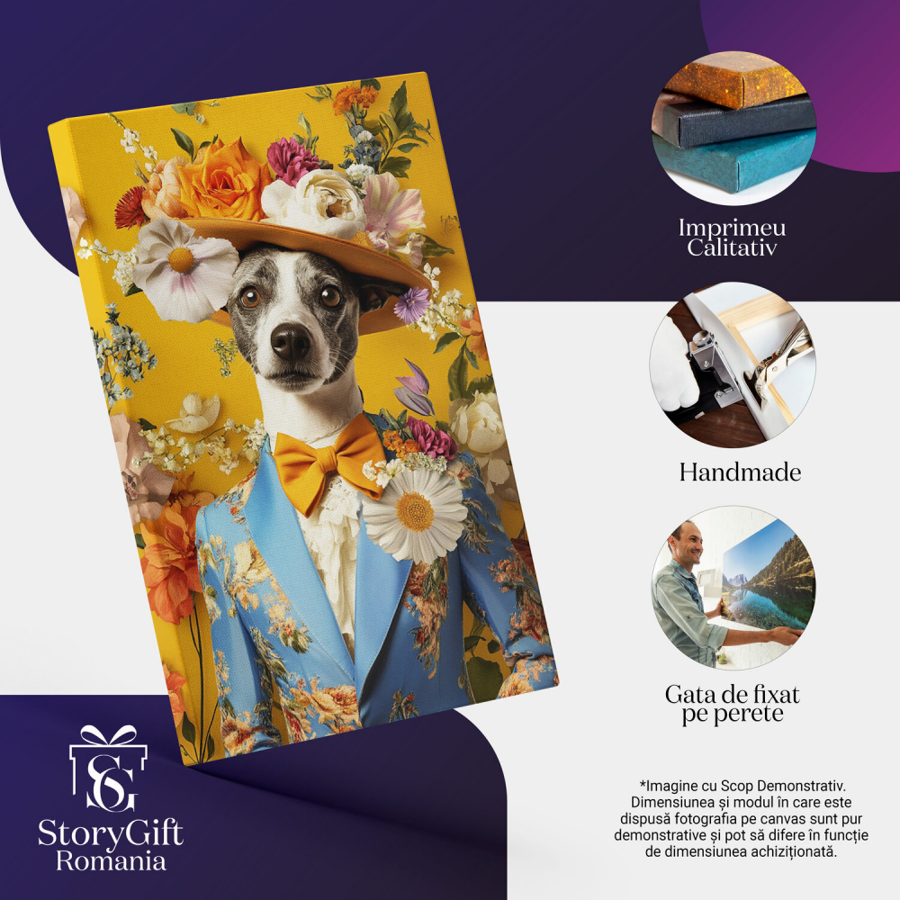 Tablou Canvas Personalizat - Animal în Costum Modern cu Papion Portocaliu
Marime 40x25CM [4]