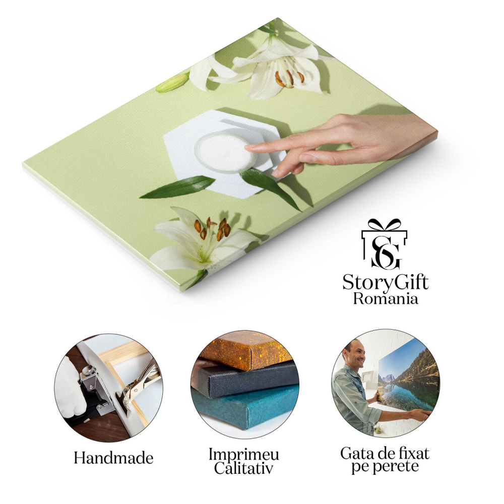 Tablou Canvas Crema de Maini cu Aroma Florara pe Fundal Luminos Ingrijire Inspirata de Natura  Imbogatesteti rutina de ingrijire cu prospetimea naturii. 40x25CM [2]