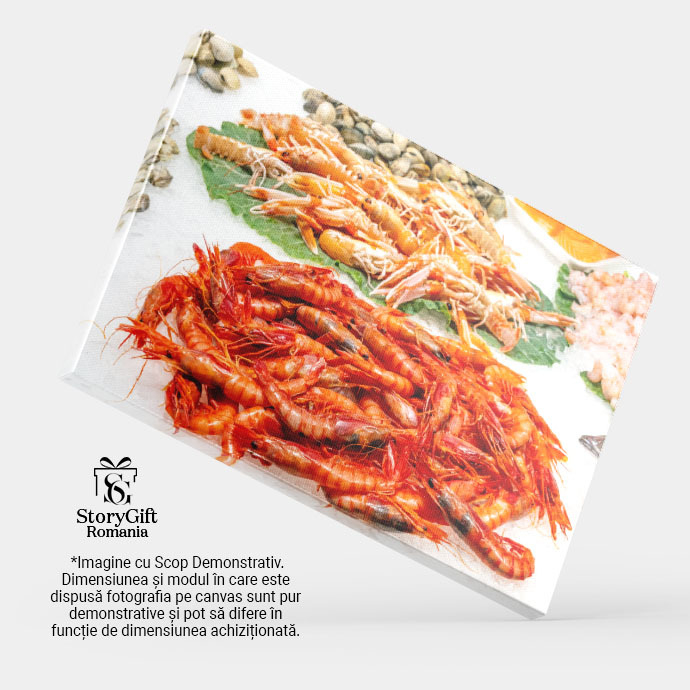 Tablou Canvas Creveti Proaspeti de Vanzare, fresh, prawns, vanzare, marcat 2076 40x25CM [4]