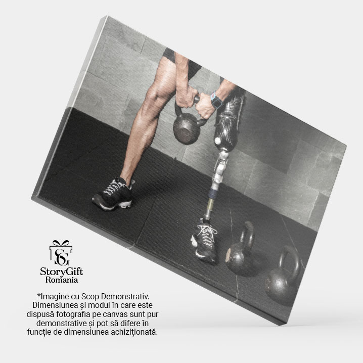 Tablou Canvas cu Antrenament cu Kettlebell - Determinare si Supravietuire 40x25CM [4]