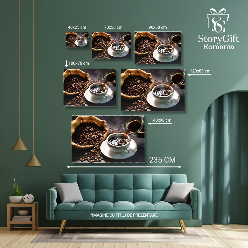 Tablou Canvas cu Cafea Turnata, Aroma de Espresso intr-o Zi de Dimineata - cafea, espresso, aroma, dimineata 40x25CM [5]