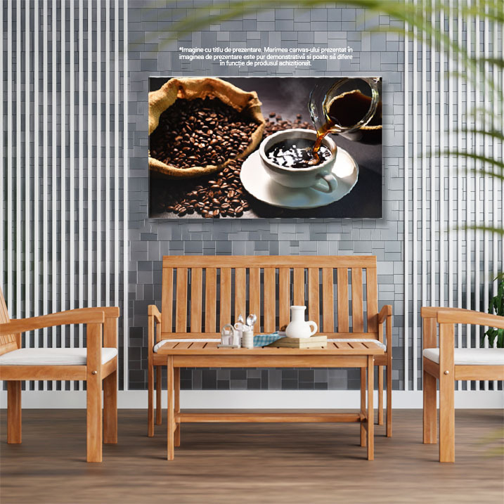 Tablou Canvas cu Cafea Turnata, Aroma de Espresso intr-o Zi de Dimineata - cafea, espresso, aroma, dimineata 40x25CM [3]