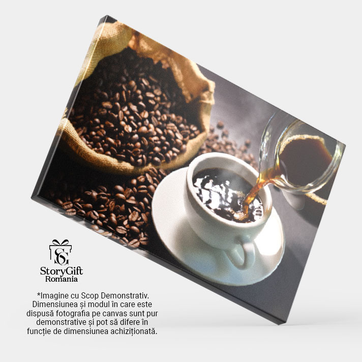 Tablou Canvas cu Cafea Turnata, Aroma de Espresso intr-o Zi de Dimineata - cafea, espresso, aroma, dimineata 40x25CM [4]