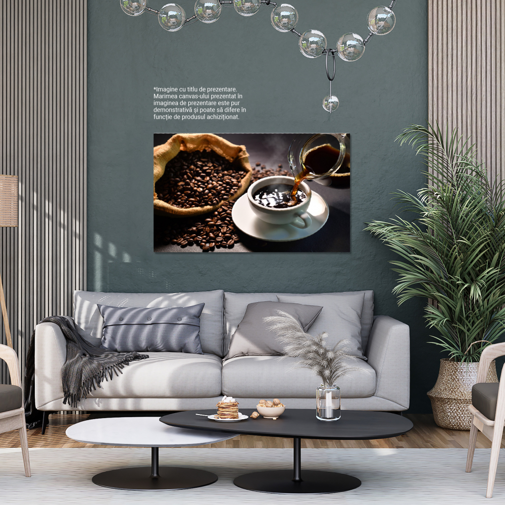 Tablou Canvas cu Cafea Turnata, Aroma de Espresso intr-o Zi de Dimineata - cafea, espresso, aroma, dimineata 40x25CM [3]