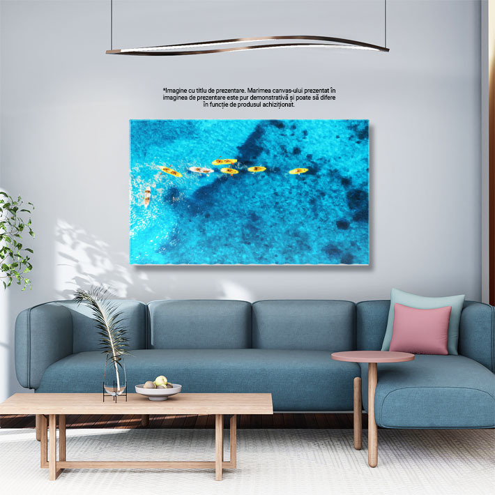 Tablou canvas cu canoe, vasle, sport, ocean, apa, razele soarelui, multicolor 40x25CM [3]