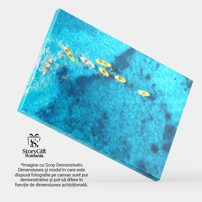 Tablou canvas cu canoe, vasle, sport, ocean, apa, razele soarelui, multicolor 40x25CM [4]