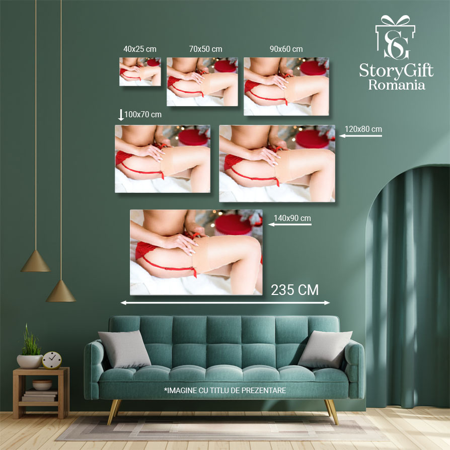 Tablou canvas cu ciorapi, femeie, portjartiera, lenjerie, multicolor 40x25CM [5]