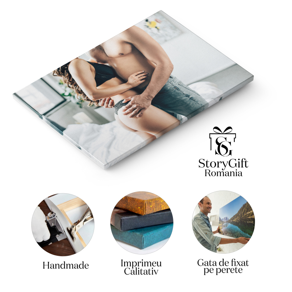 Cuplu Îmbrățișându-se Pasional: O Celebrere a Dragostei, Marime 40x25CM [2]