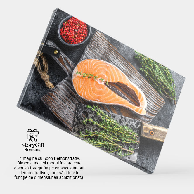 Tablou Canvas cu Fillet de Peste Proaspat - Mancare Sanatoasa si Gustoasa 40x25CM [4]