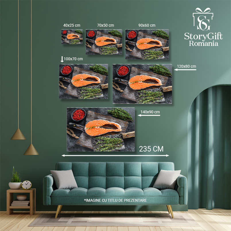 Tablou Canvas cu Fillet de Peste Proaspat - Mancare Sanatoasa si Gustoasa 40x25CM [5]