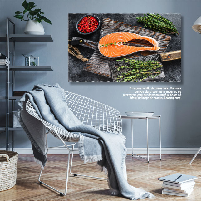 Tablou Canvas cu Fillet de Peste Proaspat - Mancare Sanatoasa si Gustoasa 40x25CM [3]