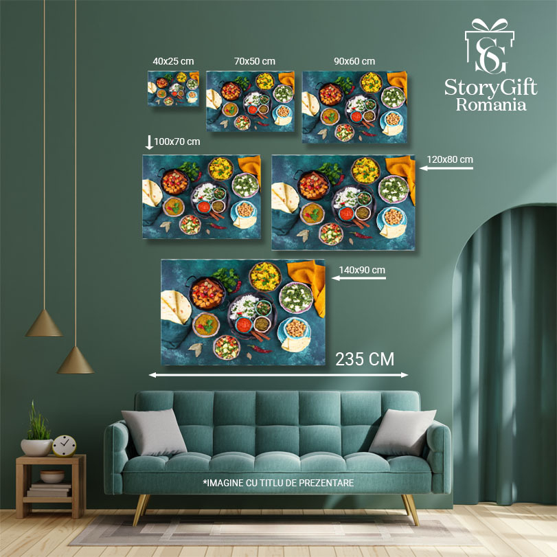 Tablou canvas cu lipie, mancare, orez, scortisoara, dafin, multicolor 40x25CM [5]