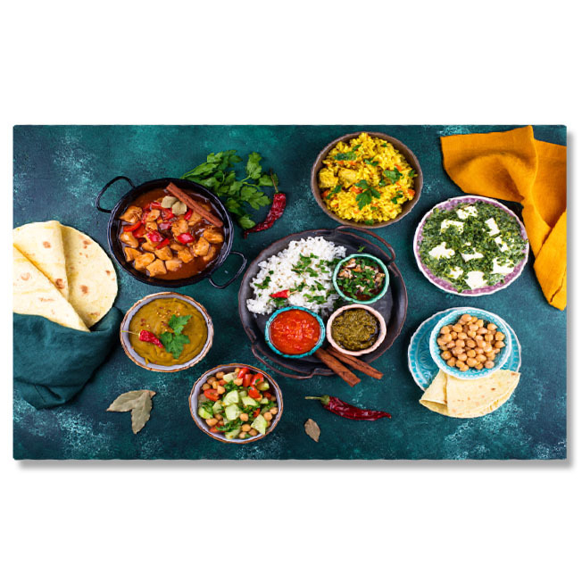 Tablou canvas cu lipie, mancare, orez, scortisoara, dafin, multicolor 40x25CM [1]