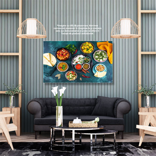 Tablou canvas cu lipie, mancare, orez, scortisoara, dafin, multicolor 40x25CM [3]