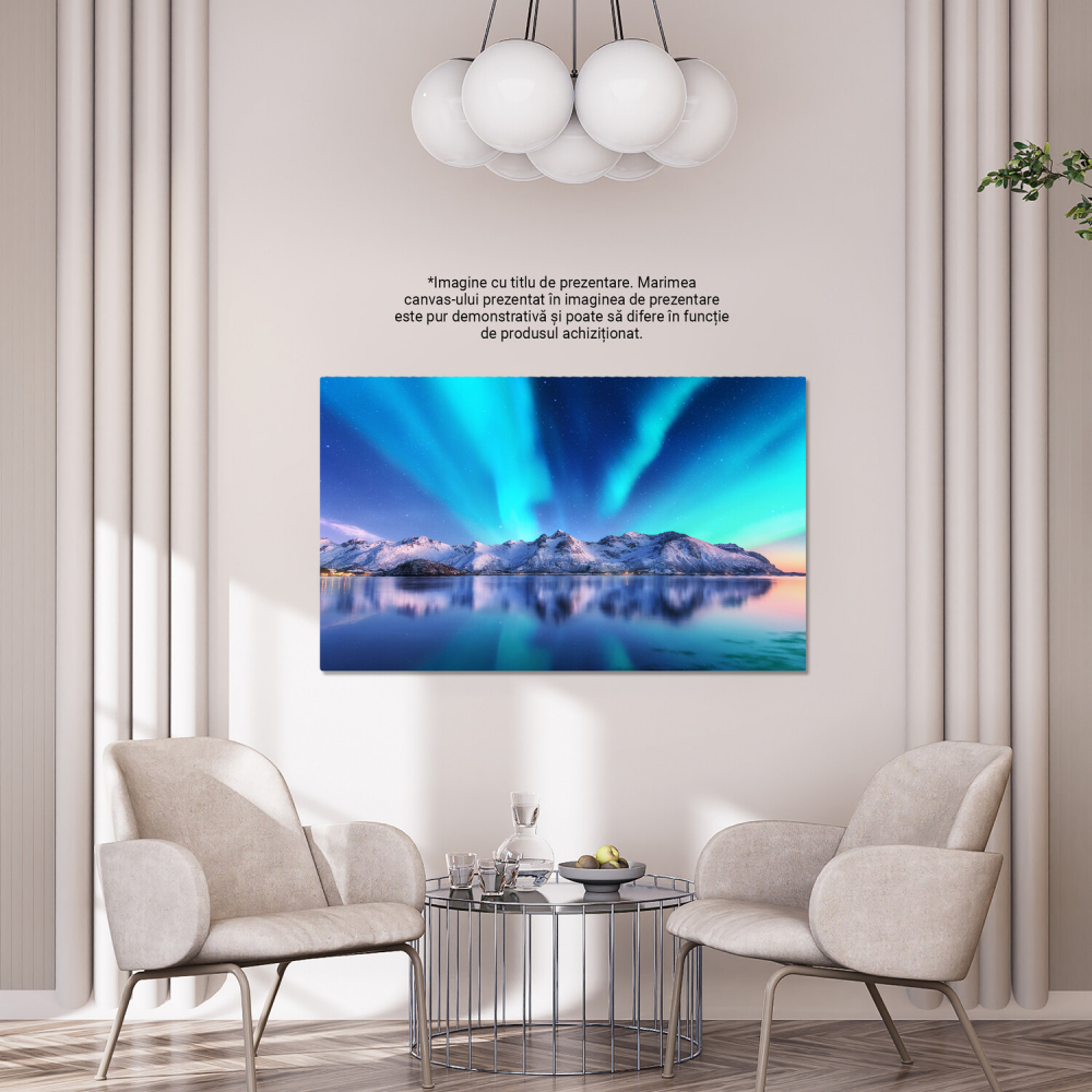 Lumini Nordice în Norvegia Lofoten - Dansul Stelelor și Aurora Boreală, Marime 40x25CM [4]