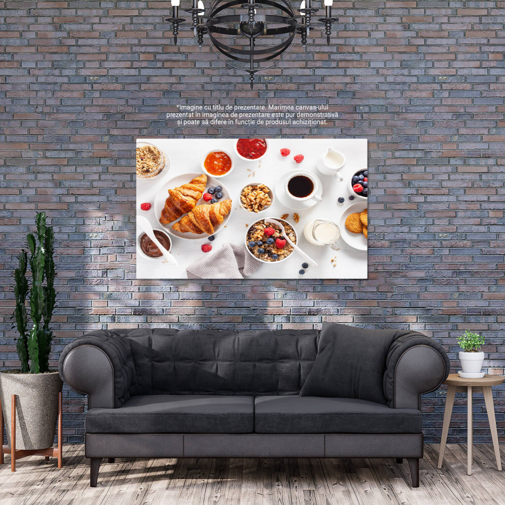 Mic Dejun Continental: Croissant, Cafea și Fructe Delicioase, Marime 40x25CM [4]