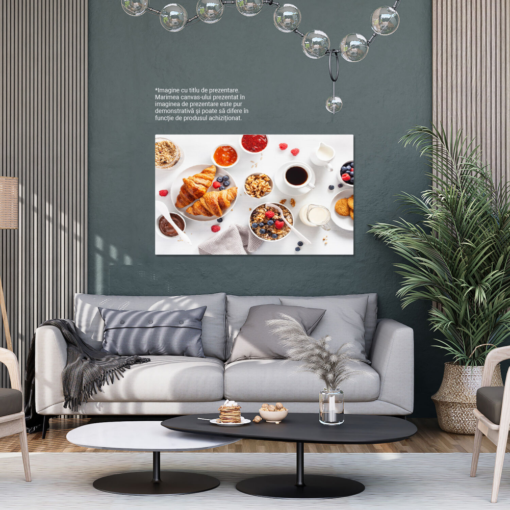 Mic Dejun Continental: Croissant, Cafea și Fructe Delicioase, Marime 40x25CM [3]