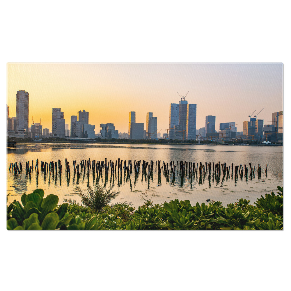 Panorama Urbană în China - Arhitectură Modernă și Parc, Marime 40x25CM [1]