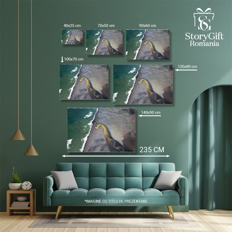 Tablou canvas cu peisaj, mare, rau, plaja, nisip, valuri, natura, multicolor 40x25CM [5]