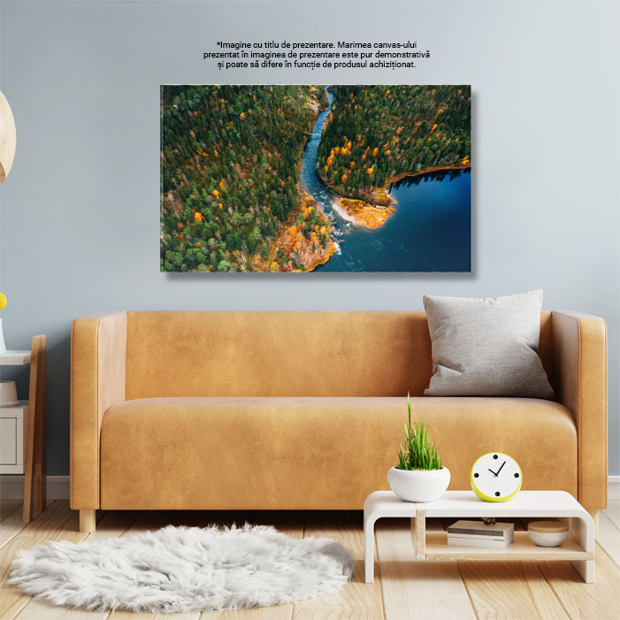 Tablou canvas cu peisaj, rau, toamna, copaci, apa, natura, multicolor 40x25CM [3]