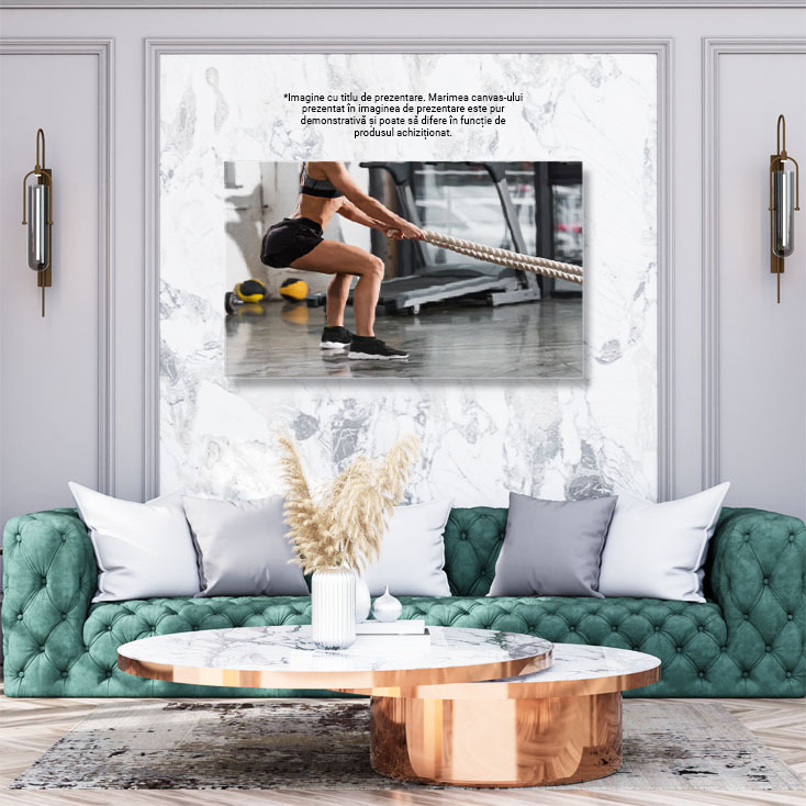 Tablou Canvas cu Piciorul unei Sportive - Sala de Fitness, Putere, Femeie 40x25CM [3]