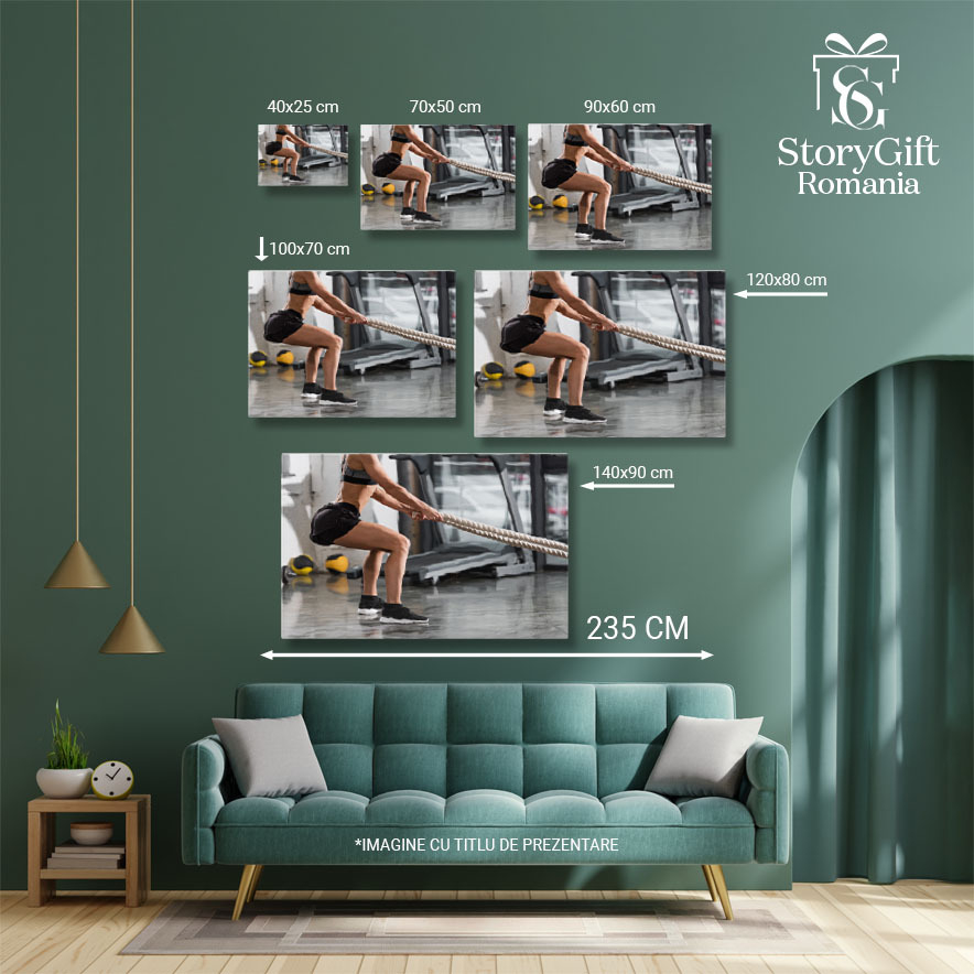 Tablou Canvas cu Piciorul unei Sportive - Sala de Fitness, Putere, Femeie 40x25CM [5]