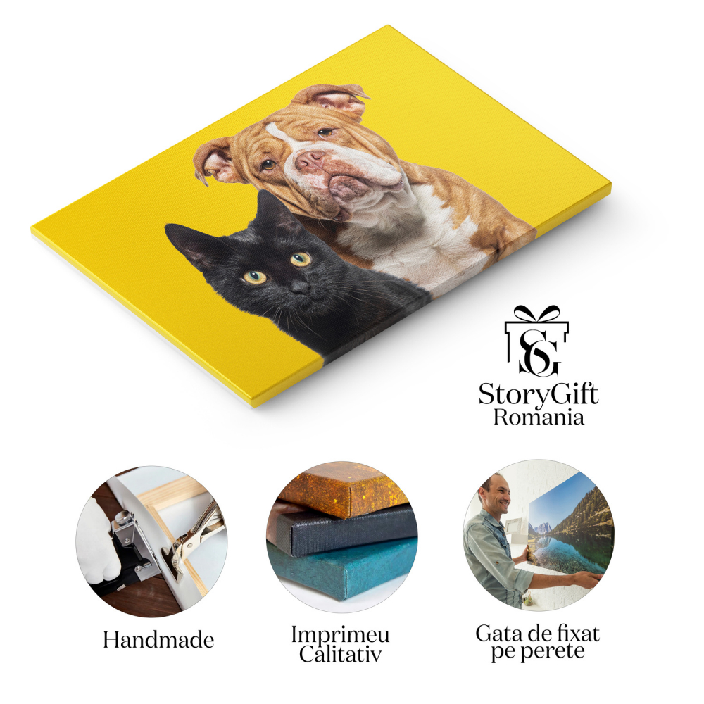 Pisica și Câinele - O Poveste de Prietenie în Natură, Marime 40x25CM [2]