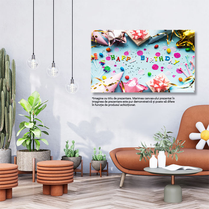 Tablou Canvas cu scrisori si cadouri festive - sarbatoare, decoratiune, bucurie 40x25CM [3]