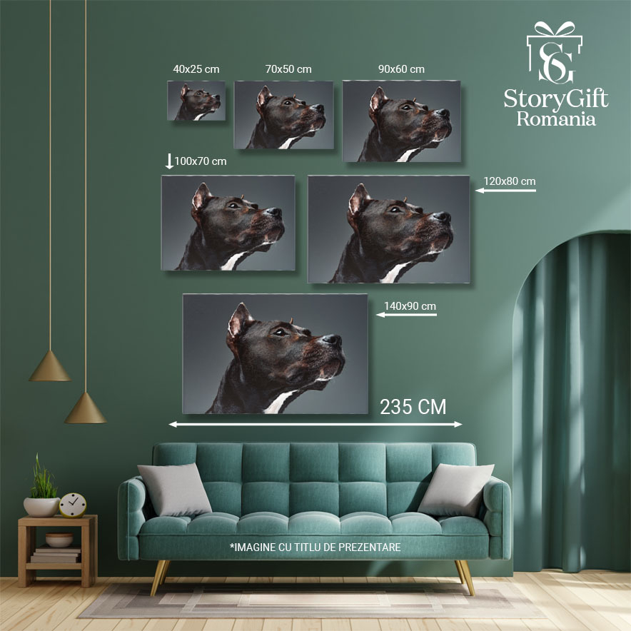 Tablou Canvas cu Staffordshire Bullterrier - Eleganta si Loyalitate 40x25CM [5]